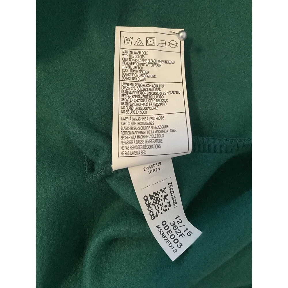 NWT Adidas‎ Dugout Fleece Top Sweatshirt Mens Small Green Gray Pullover Pocket